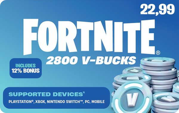 Fortnite 2800 V-Bucks Code